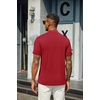 image:imageCOOFANDY Mens Mock Turtleneck T Shirt Short Sleeve Slim Fit Basic Casual Solid Color Pullover TeeAwine Red