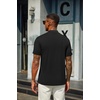 image:imageCOOFANDY Mens Mock Turtleneck T Shirt Short Sleeve Slim Fit Basic Casual Solid Color Pullover TeeBblackArmy Green