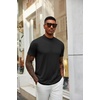 image:imageCOOFANDY Mens Mock Turtleneck T Shirt Short Sleeve Slim Fit Basic Casual Solid Color Pullover TeeBblackWhite