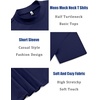 image:imageCOOFANDY Mens Mock Turtleneck T Shirt Short Sleeve Slim Fit Basic Casual Solid Color Pullover TeeBwhiteNavy Blue