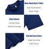 image:imageCOOFANDY Mens Mock Turtleneck T Shirt Short Sleeve Slim Fit Basic Casual Solid Color Pullover TeeDark Blue
