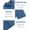 image:imageCOOFANDY Mens Mock Turtleneck T Shirt Short Sleeve Slim Fit Basic Casual Solid Color Pullover TeeDenim Blue