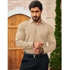 image:imageCOOFANDY Mens Muscle Fit Dress Shirts Wrinkle Free Long Sleeve Button Down Shirt Stretch Business ShirtLight Khaki
