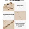 image:imageCOOFANDY Mens Muscle Fit Dress Shirts Wrinkle Free Long Sleeve Button Down Shirt Stretch Business ShirtLight Khaki