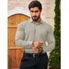 image:imageCOOFANDY Mens Muscle Fit Dress Shirts Wrinkle Free Long Sleeve Button Down Shirt Stretch Business ShirtMoon Grey