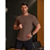 image:imageCOOFANDY Mens Muscle T Shirts Short Sleeve Slim Fit Tshirts Gym Workout Athletic Crewneck ShirtBrown
