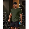 image:imageCOOFANDY Mens Muscle T Shirts Short Sleeve Slim Fit Tshirts Gym Workout Athletic Crewneck ShirtDeep Green