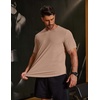 image:imageCOOFANDY Mens Muscle T Shirts Short Sleeve Slim Fit Tshirts Gym Workout Athletic Crewneck ShirtKhaki