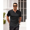 image:imageCOOFANDY Mens Muscle TShirts VNeck Slim Fit Workout Shirt Short Sleeve Longline Gym Athletic Tee ShirtsAblack