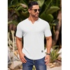 image:imageCOOFANDY Mens Muscle TShirts VNeck Slim Fit Workout Shirt Short Sleeve Longline Gym Athletic Tee ShirtsAwhite