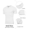 image:imageCOOFANDY Mens Muscle TShirts VNeck Slim Fit Workout Shirt Short Sleeve Longline Gym Athletic Tee ShirtsAwhite