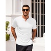 image:imageCOOFANDY Mens Muscle TShirts VNeck Slim Fit Workout Shirt Short Sleeve Longline Gym Athletic Tee ShirtsAwhite