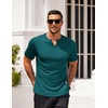 image:imageCOOFANDY Mens Muscle TShirts VNeck Slim Fit Workout Shirt Short Sleeve Longline Gym Athletic Tee ShirtsGreen