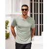 image:imageCOOFANDY Mens Muscle TShirts VNeck Slim Fit Workout Shirt Short Sleeve Longline Gym Athletic Tee ShirtsLight Green