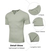 image:imageCOOFANDY Mens Muscle TShirts VNeck Slim Fit Workout Shirt Short Sleeve Longline Gym Athletic Tee ShirtsLight Green