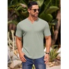 image:imageCOOFANDY Mens Muscle TShirts VNeck Slim Fit Workout Shirt Short Sleeve Longline Gym Athletic Tee ShirtsLight Green