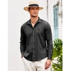 image:imageCOOFANDY Mens Oxford Shirt Double Pockets Long Sleeve Wedding Shirt Regular Fit