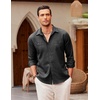 image:imageCOOFANDY Mens Oxford Shirt Double Pockets Long Sleeve Wedding Shirt Regular Fit