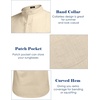 image:imageCOOFANDY Mens Oxford Shirts Long Sleeve Casual Button Down Shirts Band Collar Dress Shirt with PocketKhaki