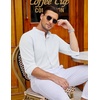 image:imageCOOFANDY Mens Oxford Shirts Long Sleeve Casual Button Down Shirts Band Collar Dress Shirt with PocketWhite