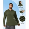 image:imageCOOFANDY Mens SPF 50 Sun Shirts Long Sleeve Rash Guard Thin Summer Hoodie Sun Protection Fishing Shirt with ThumbholeArmy Green