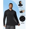 image:imageCOOFANDY Mens SPF 50 Sun Shirts Long Sleeve Rash Guard Thin Summer Hoodie Sun Protection Fishing Shirt with ThumbholeBlack