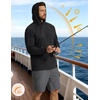 image:imageCOOFANDY Mens SPF 50 Sun Shirts Long Sleeve Rash Guard Thin Summer Hoodie Sun Protection Fishing Shirt with ThumbholeBlack