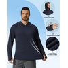 image:imageCOOFANDY Mens SPF 50 Sun Shirts Long Sleeve Rash Guard Thin Summer Hoodie Sun Protection Fishing Shirt with ThumbholeBlue Violet