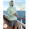 image:imageCOOFANDY Mens SPF 50 Sun Shirts Long Sleeve Rash Guard Thin Summer Hoodie Sun Protection Fishing Shirt with ThumbholeIce Green