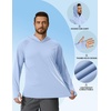 image:imageCOOFANDY Mens SPF 50 Sun Shirts Long Sleeve Rash Guard Thin Summer Hoodie Sun Protection Fishing Shirt with ThumbholeLight Blue