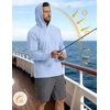 image:imageCOOFANDY Mens SPF 50 Sun Shirts Long Sleeve Rash Guard Thin Summer Hoodie Sun Protection Fishing Shirt with ThumbholeLight Blue