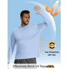 image:imageCOOFANDY Mens SPF 50 Sun Shirts Long Sleeve Rash Guard Thin Summer Hoodie Sun Protection Fishing Shirt with ThumbholeLight Blue