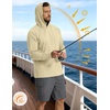 image:imageCOOFANDY Mens SPF 50 Sun Shirts Long Sleeve Rash Guard Thin Summer Hoodie Sun Protection Fishing Shirt with ThumbholeLight Brown