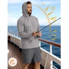 image:imageCOOFANDY Mens SPF 50 Sun Shirts Long Sleeve Rash Guard Thin Summer Hoodie Sun Protection Fishing Shirt with ThumbholeLight Gray