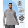 image:imageCOOFANDY Mens SPF 50 Sun Shirts Long Sleeve Rash Guard Thin Summer Hoodie Sun Protection Fishing Shirt with ThumbholeLight Gray
