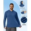 image:imageCOOFANDY Mens SPF 50 Sun Shirts Long Sleeve Rash Guard Thin Summer Hoodie Sun Protection Fishing Shirt with ThumbholeNavy