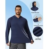 image:imageCOOFANDY Mens SPF 50 Sun Shirts Long Sleeve Rash Guard Thin Summer Hoodie Sun Protection Fishing Shirt with ThumbholeNavy Blue