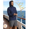 image:imageCOOFANDY Mens SPF 50 Sun Shirts Long Sleeve Rash Guard Thin Summer Hoodie Sun Protection Fishing Shirt with ThumbholeNavy Blue