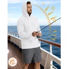 image:imageCOOFANDY Mens SPF 50 Sun Shirts Long Sleeve Rash Guard Thin Summer Hoodie Sun Protection Fishing Shirt with ThumbholeWhite