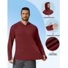 image:imageCOOFANDY Mens SPF 50 Sun Shirts Long Sleeve Rash Guard Thin Summer Hoodie Sun Protection Fishing Shirt with ThumbholeWine Red