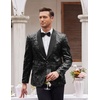 image:imageCOOFANDY Mens Sequin Blazer Sparkly Glitter Jacket Shiny Floral Suit Jacket Stylish Party Wedding Banquet Prom TuxedoBlack