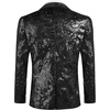 image:imageCOOFANDY Mens Sequin Blazer Sparkly Glitter Jacket Shiny Floral Suit Jacket Stylish Party Wedding Banquet Prom TuxedoBlack