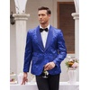 image:imageCOOFANDY Mens Sequin Blazer Sparkly Glitter Jacket Shiny Floral Suit Jacket Stylish Party Wedding Banquet Prom TuxedoBlue