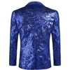 image:imageCOOFANDY Mens Sequin Blazer Sparkly Glitter Jacket Shiny Floral Suit Jacket Stylish Party Wedding Banquet Prom TuxedoBlue
