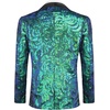 image:imageCOOFANDY Mens Sequin Blazer Sparkly Glitter Jacket Shiny Floral Suit Jacket Stylish Party Wedding Banquet Prom TuxedoGreen