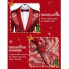 image:imageCOOFANDY Mens Sequin Blazer Sparkly Glitter Jacket Shiny Floral Suit Jacket Stylish Party Wedding Banquet Prom TuxedoRed
