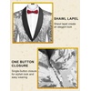 image:imageCOOFANDY Mens Sequin Blazer Sparkly Glitter Jacket Shiny Floral Suit Jacket Stylish Party Wedding Banquet Prom TuxedoSilver  Black Lapel