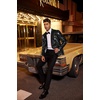 image:imageCOOFANDY Mens Sequin Blazer Tuxedo Party Prom Wedding Tuxedo One Button JacketBlack