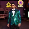 image:imageCOOFANDY Mens Sequin Blazer Tuxedo Party Prom Wedding Tuxedo One Button JacketBlue