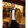 image:imageCOOFANDY Mens Sequin Blazer Tuxedo Party Prom Wedding Tuxedo One Button JacketGolden Yellow